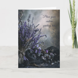 Lege Moody, Elegante Lavendel Bloemige Bewerkbaar Kaart