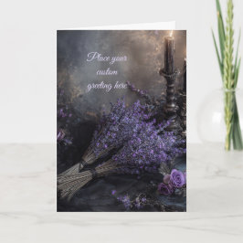 Lege Moody, Elegante Lavendel Bloemige Bewerkbaar Kaart