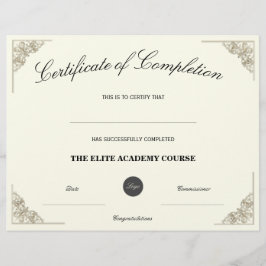 Lege Naam | Certificaat van Voltooiing Aangepast L