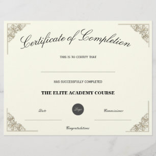 Lege Naam   Certificaat van Voltooiing Aangepast L