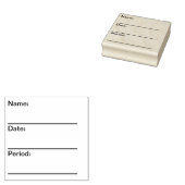 Lege NAAM, DATUM, PERIODE stempel voor leraren (Gestempeld)