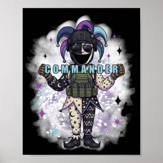 Lege Narren Vriend Commandant Donker Poster (Voorkant)