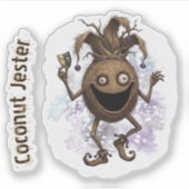 Lege Narrenvriend Kokosnoot Sticker (Voorkant)