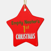 Lege Nest 1e kerstrode ster Keramisch Ornament (Links)