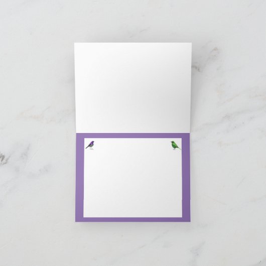 lege notakaart met vogels en kleur kaart (Binnen)