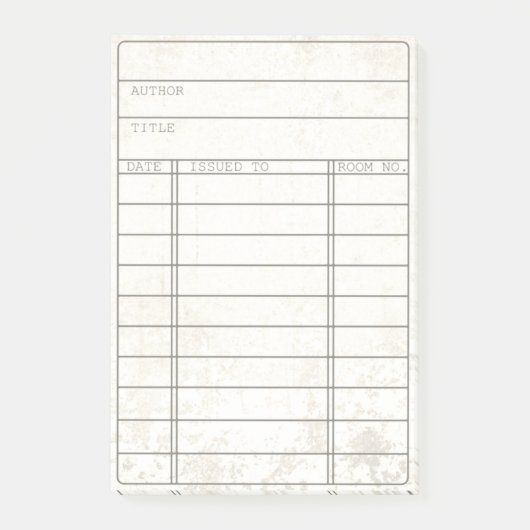 Lege  notities voor bibliotheekkaarten post-it® notes (Voorkant)