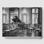 Lege notities Zwarte en Witte muziekfoto Gastenboek (Achterkant)