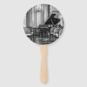 Lege notities Zwarte en Witte muziekfoto Handwaaier (Voorkant)