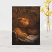 Lege oude Beren Kaart Ik mis je (Gele Bloem)
