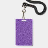 Lege Paarse Glitter DIY Sjabloon Aangepaste Tekst Badge (Voorzijde met lanyard)