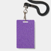 Lege Paarse Glitter DIY Sjabloon Aangepaste Tekst Badge (Achterkant met lanyard)
