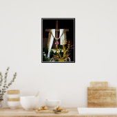 Lege paaskruis van Jezus' herrijzenis Poster (Keuken)