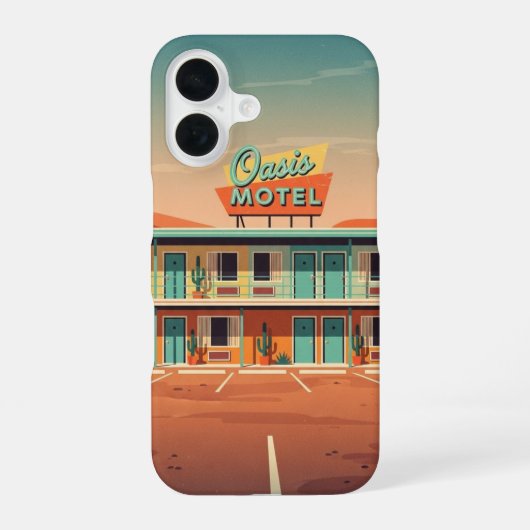 Lege parkeerplaats motel iPhone 16 hoesje (Achterkant)