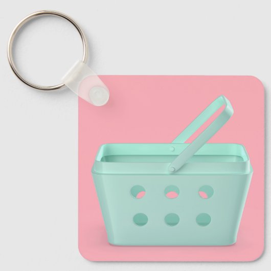 Lege plastic winkelmandje sleutelhanger (Voorkant)