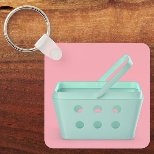 Lege plastic winkelmandje sleutelhanger (Voorkant)