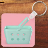 Lege plastic winkelmandje sleutelhanger (Achterkant)