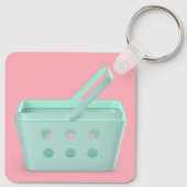 Lege plastic winkelmandje sleutelhanger (Achterkant)