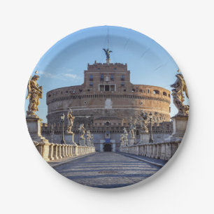 Lege Ponte Sant'Angelo bij zonsopgang - Rome, Ital Papieren Bordje