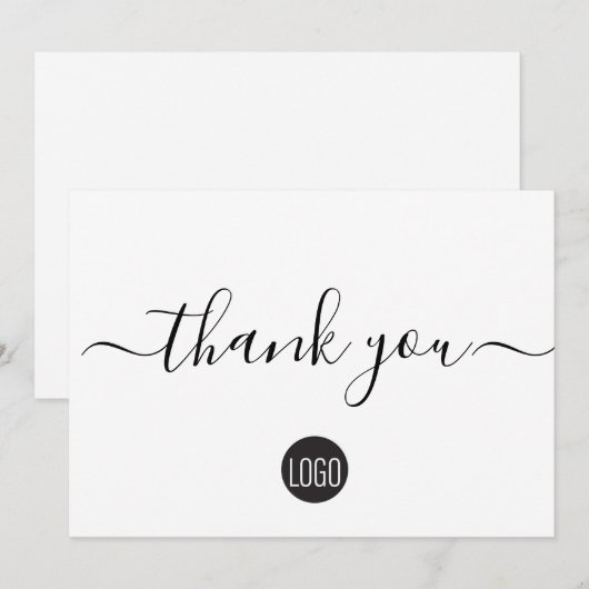 Lege professionele logo bedankkaart (Voorkant / Achterkant)