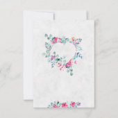 Lege roze aquarel bloemhartetrouw kaart (Voorkant)