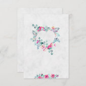 Lege roze aquarel bloemhartetrouw kaart (Voorkant / Achterkant)