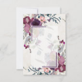 Lege roze en bordeauxrode bloem bruiloft met een b kaart (Voorkant)