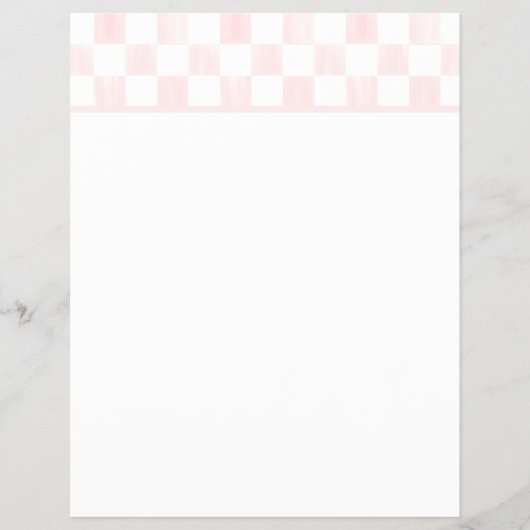 Lege roze en witte dambord briefhoofd flyer (Voorkant)