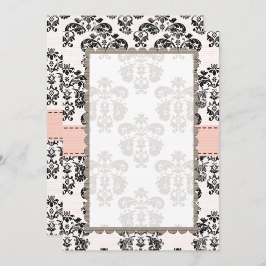 Lege roze en zwarte damast (Voorkant / Achterkant)