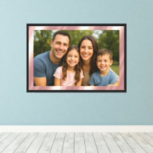 Lege Roze Gouden Achtergrond Upload Uw Eigen Foto Canvas Afdruk