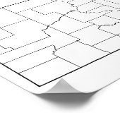 Lege schets van de provincies van South Dakota Poster (Hoek)