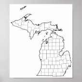 Lege schets van Michigan County's Poster (Voorkant)