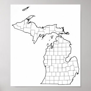 Lege schets van Michigan County's Poster