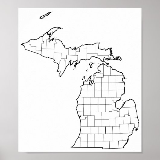 Lege schets van Michigan County's Poster (Voorkant)