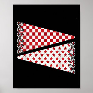 Lege School Spirit Team Kleuren Game Day Rode Voet Poster