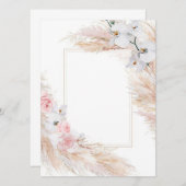 Lege sjabloon Bloemen Uitnodiging/ Save The Date Kaart (Voorkant / Achterkant)