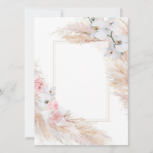 Lege sjabloon Bloemen Uitnodiging/ Save The Date Kaart (Voorkant)