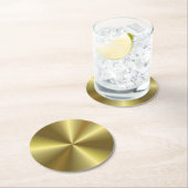 Lege Sjabloon Faux Gold Metallic look elegant Ronde Kartonnen Onderzetter (Insitu)