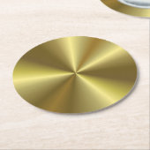 Lege Sjabloon Faux Gold Metallic look elegant Ronde Kartonnen Onderzetter (Gebogen)
