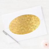 Lege Sjabloon Toevoegen Jouw tekst gouden harten E Ovale Sticker (Envelop)