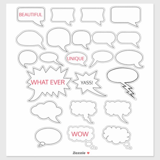 Lege Spraak Bubble Vinyl Sticker (Vel)