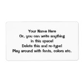 Lege sticky labels-personaliseren etiket (Voorkant)