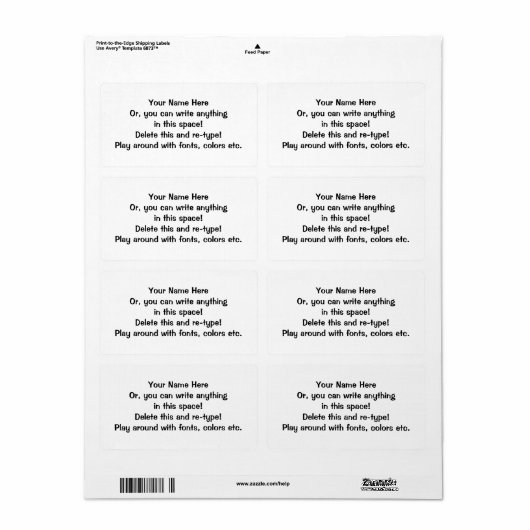 Lege sticky labels-personaliseren etiket (Full Sheet)