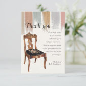 Lege stoel sympathie dank u kaart (Staand voorkant)