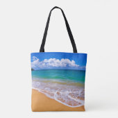 Lege strand en blauwe wateren tote bag (Achterkant)
