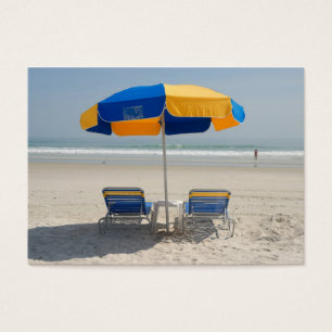 lege strandstoelen visitekaartje