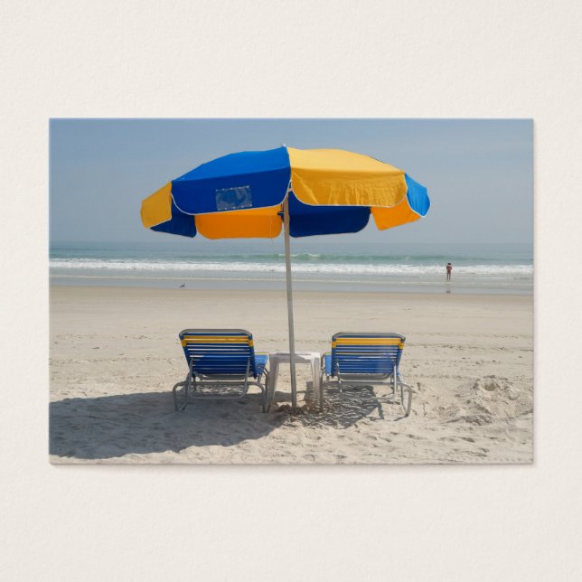 lege strandstoelen visitekaartje (Voorkant)