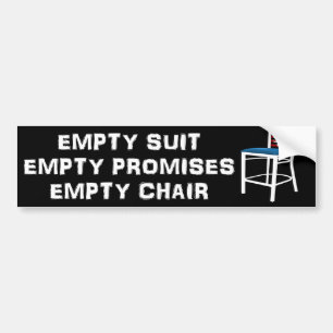 Lege Suit - Beloften - Voorzitter - Anti-Obama Bumpersticker