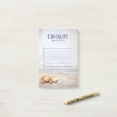 Lege takenlijst notities strand schelpen post-it® notes (Op bureau)
