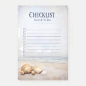 Lege takenlijst notities strand schelpen post-it® notes (Voorkant)