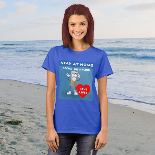 Lege toiletpapier Rollveiligheid 1e berichtvenster T-shirt